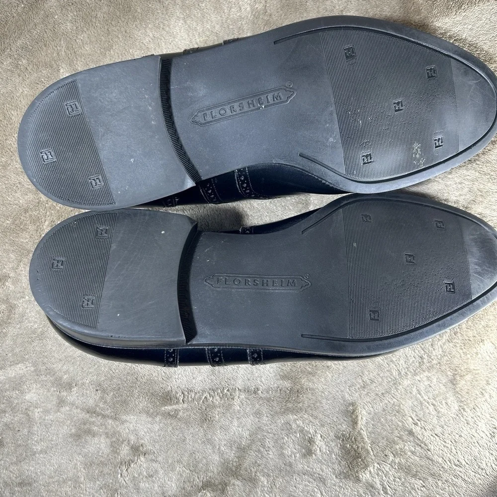 Florsheim Black Leather Wingtip Oxford Dress Shoes - Men's Size 10.5 E (Wide)
